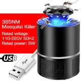 elvesmall USB Electric Mosquito Insect Killer Lamp LED Light Fly Zapper Trap Suction Lamp