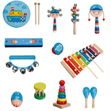 elvesmall 7/13 Pcs Colorful Musical Percussion Safe Non-Toxic Instruments Kit Early Educational Toy for Kids Gift