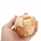 elvesmall Kong Ming Lock Toys Children Kids Assembling Challenge 3D Puzzle Cube IQ Brain Wooden Toy