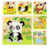 elvesmall Children Cartoon Puzzle Blocks Colorful Educational Wooden Kids Toys