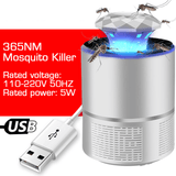 elvesmall USB Electric Mosquito Insect Killer Lamp LED Light Fly Zapper Trap Suction Lamp