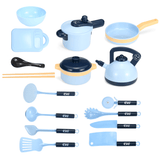 elvesmall 16Pcs Simulation Kitchen Cooking Play Role Playing Set Toys Practical Skills for Children Gift