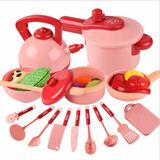 elvesmall 16Pcs Simulation Kitchen Cooking Play Role Playing Set Toys Practical Skills for Children Gift