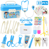 elvesmall 30/33/34/38/45/51Pcs Simulation Medical Role Play Pretend Doctor Game Equipment Set Early Educational Toy with Box for Kids Gift