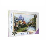 elvesmall 1500 Pieces Jigsaw Puzzle Toy DIY Assembly Paper Puzzle Toy Wall Hanging Painting Landscape Toys