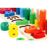 elvesmall Wooden Math Toy Board Montessori Counting Board Preschool Learning Toys for Children Gifts