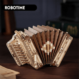 elvesmall ROBOTIME DIY 3D Puzzle Wooden Musical Instrument Model Decompression Hand-Assembled for Birthday Gift Toys