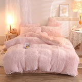 elvesmall Dreamy Winter Mink Fleece Bedsheet Set