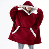 Ultra-Comfort Knit Hoodie Blanket: Warm, Soft, with Convenient Pocket - Ideal Unisex Gift, Easy Maintenance