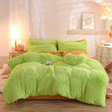 elvesmall Dreamy Winter Mink Fleece Bedsheet Set