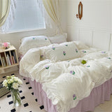 elvesmall Coquette Room Tulip Ruffle Bedding Set