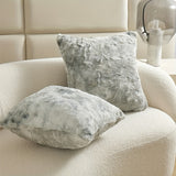 2pcs CozyLife Faux Rabbit Fur Pillow Covers, 18x18 Inch, Knit Polyester, Lightweight, Extra Soft Rectangle Cushion Cases for Back Support, Machine Washable - Beige, Grey, White, Black, Yellow