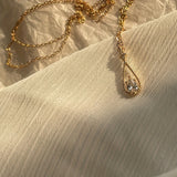 Inlaid Zircon Water Drop Necklace, Female Student Clavicle Chain, Female Accessories Gift