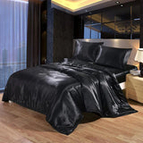 Pieces 4 Bedding Set Luxury Satin Silk Queen King Size Bed Set Comforter Quilt Duvet Cover Flat and Fitted Bed Sheet Bedcloth LJ201128574518