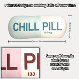 Chill Pill Pillow - Decorative Chill Pillows For Preppy Room Decor - Funny Cushions, Seat Cushions, Footrests, Birthday Gifts For Teacher, Doctor, Nurse, Lawyer Student, Best Friend, Sister