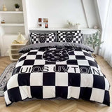 New Trendy Brand Washed Tencel Duvet Cover Double Sided Ice Silk Four Piece Set