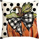 Sm:)e Fall Polka Dot Pumpkin Throw Pillow Cover 12x20 Inch, Seasonal Autumn Thanksgiving Harvest Decoration For Home Sofa Couch