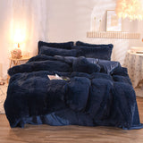 elvesmall Dreamy Winter Mink Fleece Bedsheet Set