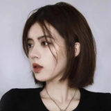 Wig short hair female summer net red Korean style bobo head temperament trim face age in short straight hair natural full head set