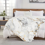 Ultra-Soft Flannel Fleece Throw Blanket - Golden Marble Design, All-Season Warmth & Cozy Comfort for Living Room/Bedroom/Sofa Flannel Blanket Sofa Blanket