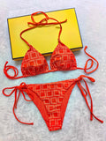 Hot Selling Bikini Women Fashion Swimwear IN Stock Swimsuit Bandage Sexy Bathing Suits Sexy pad Tow-piece 5 Styles