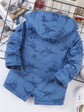 Stylish Boys' Dinosaur Hooded Jacket - Water Resistant, Fleece Lined, Long Sleeve, Zip Up, Windbreaker Design - Perfect for Outdoor Activities and Casual Wear