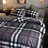 Sets Classic Designer Ladies Bedding Stripes Bedding Checkered 4pcs Comforter Set Luxury Bedroom Vintage Accessory U7# Best Quality