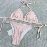 Hot Selling Bikini Women Fashion Swimwear IN Stock Swimsuit Bandage Sexy Bathing Suits Sexy pad Tow-piece 5 Styles