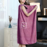 Ultra-Soft Plus Size Bathrobe - Highly Absorbent, Non-Shedding Polyester Blend, Machine Washable with Pocket Detail