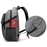 elvesmall Men's Women's Waterproof Oxford Laptop Backpack Bag With External Charging Port