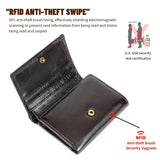 Premium Genuine Leather Tri-fold Wallet with Coin Pocket & RFID Shield - Secure, Stylish, & Ideal Valentines Gift for Him