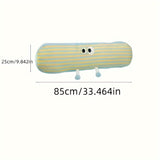 Modern Striped Cartoon Long Body Pillow for Adults, Knit Fabric Acrylic Cover, Washable Polyester Fiber Filling, Multipurpose All-Season Bed Rest Pillow with Zipper Closure - No Electricity or Battery Needed