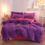 elvesmall Dreamy Winter Mink Fleece Bedsheet Set