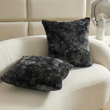2pcs CozyLife Faux Rabbit Fur Pillow Covers, 18x18 Inch, Knit Polyester, Lightweight, Extra Soft Rectangle Cushion Cases for Back Support, Machine Washable - Beige, Grey, White, Black, Yellow