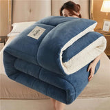 Winter Bedding Thick Quilt Blanket Thickened Warm Flannel Fleece Comforter for Cold Nights Set Bed Duvets Quilts the Blankets