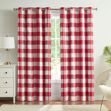 elvesmall 1Panel Buffalo Checkered Curtains Farmhouse Country Room Darkening Gingham Plaid Grommet Blackout Window Curtain Panels