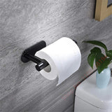 elvesmall Wall Mount Toilet Towel Paper Holder Adhesive Black Silver Kitchen Roll Paper Stand Hanging Napkin Rack Bathroom Accessories WC