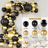 elvesmall Black Gold Balloon Garland Arch Kit Confetti Latex Ballon Birthday Party Decor Adult Graduation Baloon Wedding Decor Baby Shower