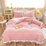 elvesmall Princess Summer Korean Style Quilt Cool Chiffon Seersucker Air-conditioned Quilt Bed sheet Summer Blanket Comforter Duvet