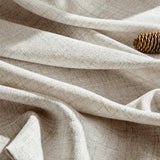 elvesmall Beige European Flax Linen Curtains Soft Thick Back Tab Light Filtering Drapes for Bedroom (2 Panels))