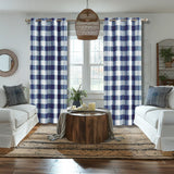 elvesmall 1Panel Buffalo Checkered Curtains Farmhouse Country Room Darkening Gingham Plaid Grommet Blackout Window Curtain Panels