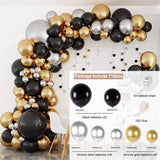 elvesmall Black Gold Balloon Garland Arch Kit Confetti Latex Ballon Birthday Party Decor Adult Graduation Baloon Wedding Decor Baby Shower