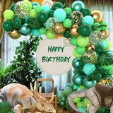 elvesmall Jungle Green Balloons Garland Arch Kit Jungle Safari Birthday Party Decor Kid Wedding Birthday Party Supplies Baby Shower Baloon