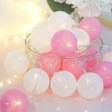 elvesmall Garland String Lights 20 LED Cotton Ball Fairy Lighting Strings for Holiday Christmas Party Wedding Romantic Decorations Lights