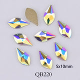 elvesmall 20pcs Crystals Nail Diamond Stone Strass AB Glass Rhinestones For 3D Nails Art Decorations Supplies Jewelry QB217-246A