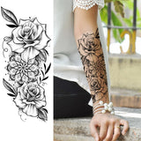 elvesmall Women's Fashion Flower Temporary Tattoos Sticker Fake Rose Feather TatooS Decal Waterproof Body Art Legs Arm Tatoos For Women