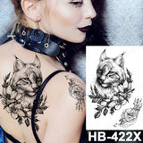 Waterproof Temporary Tattoo Sticker Old School Prajna Demon Knife Fake Tattoos Snake Rose Body Art Arm Fake Tatoo Women Men