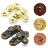 elvesmall 10x Antique Metal Catch Curved Buckle Horn Lock Clasp Hook Jewelry Box Padlock