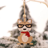 elvesmall Car Ornaments Small Christmas Tree Hanging Wooden Pendants Elk Cartoon Animal Ornaments 2025 New Christmas Holiday Decorations