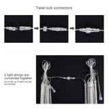elvesmall  30cm /50cm Waterproof Meteor Shower Rain 8 Tube LED String Lights For Outdoor Holiday Christmas Decoration Tree EU/US/AU/UK Plug